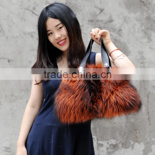 CX-H-17E High Quality Women Real Fox Fur Handbag photo-4