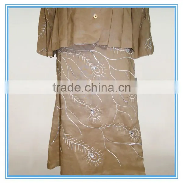 Women Embroidery Linen Elegant Skirt Suit Formal Skirt And Blouse Apparel 2016 photo-3