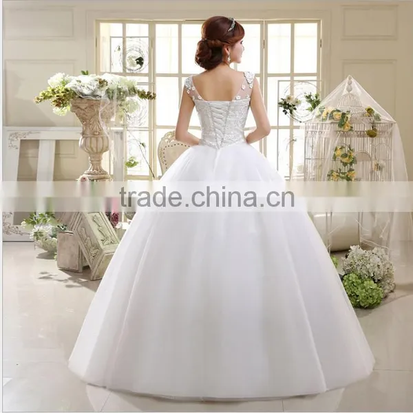 Hot Sale Fashion Lace Embroidered Wedding Dress Waist Section Fluffy Skirt Wedding Bride Dress Wholesale photo-4