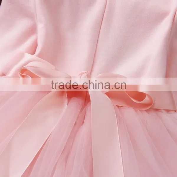 2017 New Style Winter Fall Baby Girls Pink Princess Flower Party Dress Baby Dresses Girls Purple Long Sleeves Designer Dresses photo-6