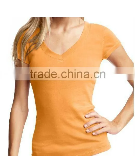 LADIES SLIM FIT " V " NECK T SHIRT
