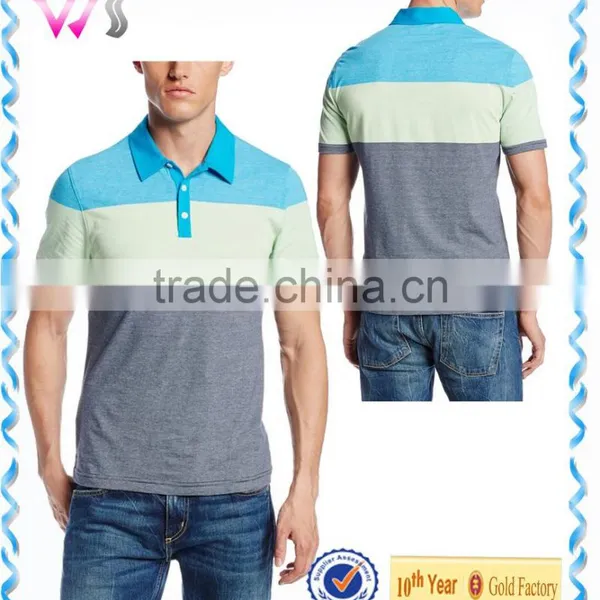 Latest Designs White Orange Black Striped Collar Tee Polo T-shirt for Men photo-2