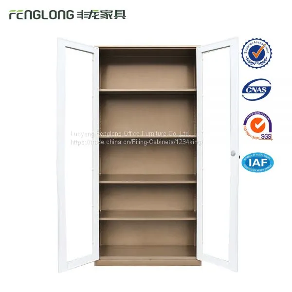 Office Furniture 2 Door Steel Filing Cabinet With Glass Doors for Display photo-4