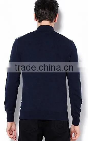 Long Sleeve Half Zip Neck 100% Yak Knitting Patterns Men Sweater for OEM photo-4