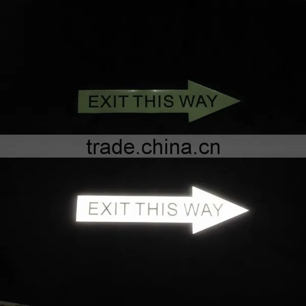 Self Adhesive Theater Guidance Sign Glow in the Dark Fluorescent Yellow Vinyl photo-5
