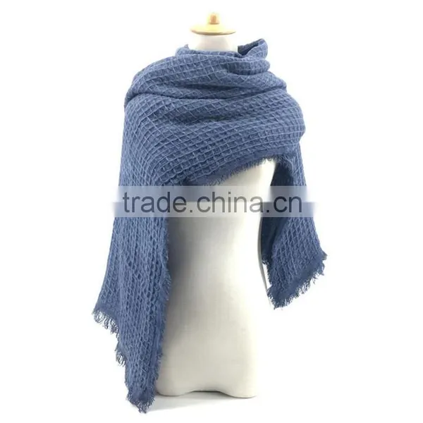 Women Plaid Cashmere Scarf Pashmina Warm Winter Scarf photo-2