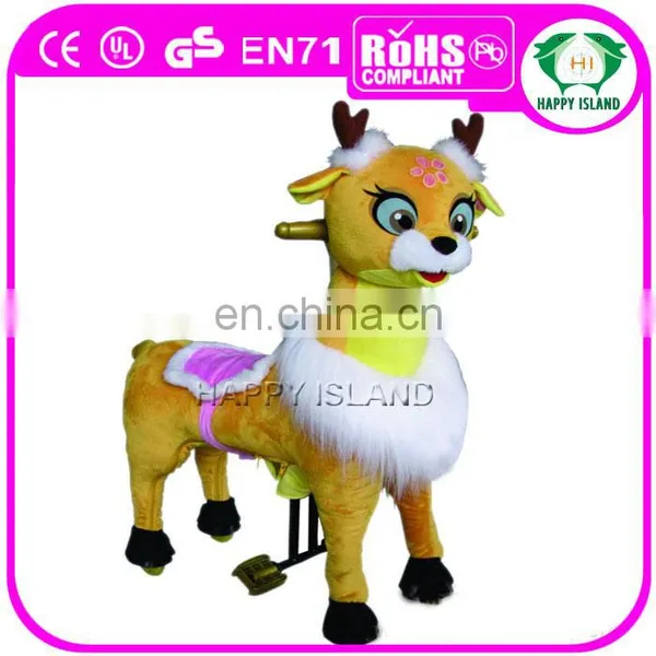 HI Hot Sale Plush Deer Rocking Horse Baby Walker With Wheels photo-6