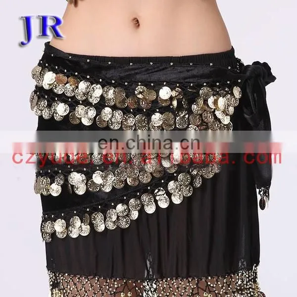Egyptian Velvet Belly Dance Hip Scarf With Coins for Sale Y-2020# photo-4