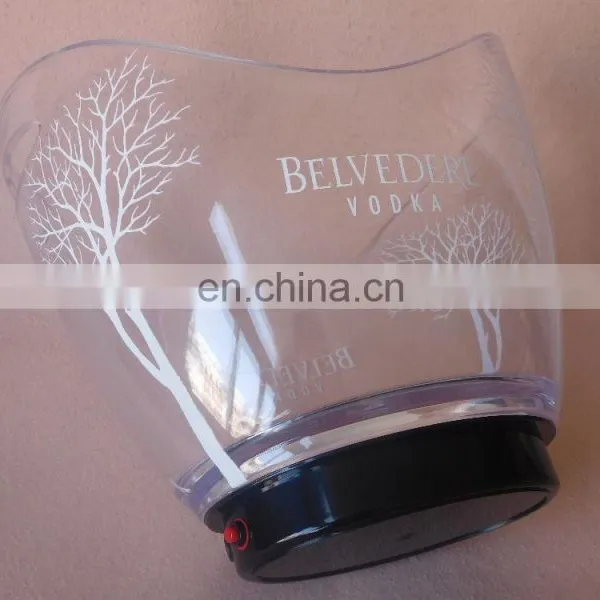 10L Clear Led ps Plastic Ice Bucket With Handle photo-3