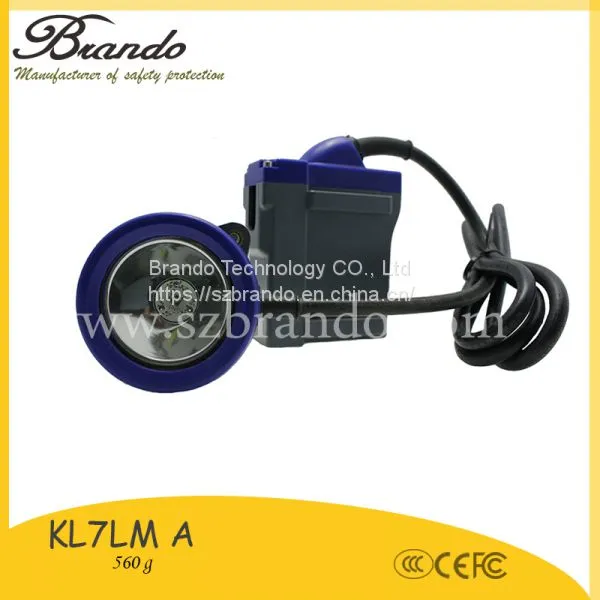 KL7LM-A 3.7V 1.4m or 1.65m Cable Corded Portable LED Mining Cap Lamp