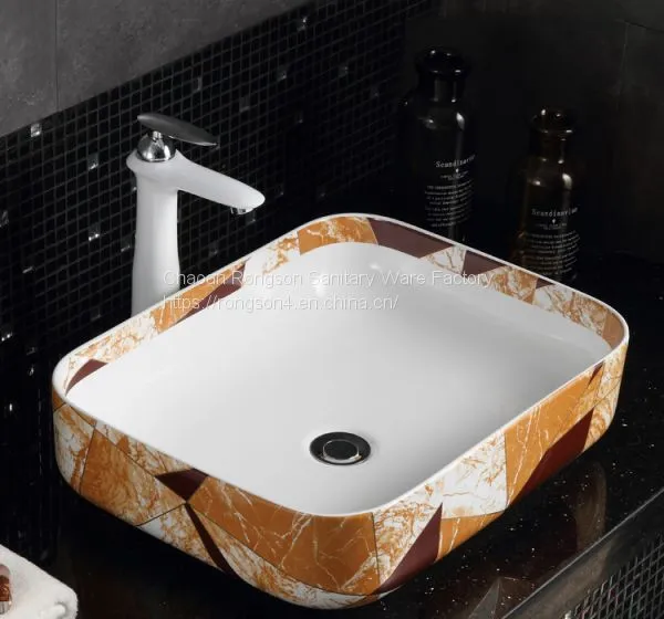 Bathroom Apartment Tabletop Installtion Oval Ceramic Colored no Hole Wash Hand Basin Sink From Chaozhou Manufacturer photo-5