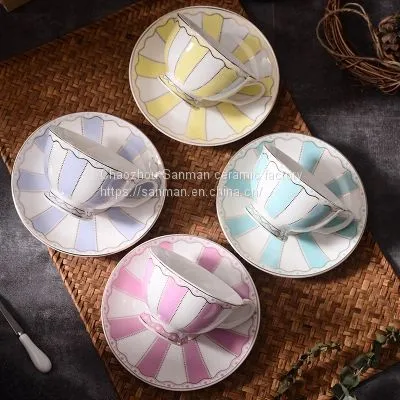 AAA Quality European Ceramics Luxury Coffee Tea Cup With Saucer for Good Sale