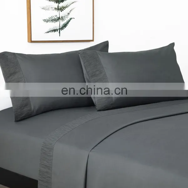 Luxury Top Quality Custom 100% Microfiber Fabric Satin Waterproof Home Bed Sheet Set For Adult photo-4