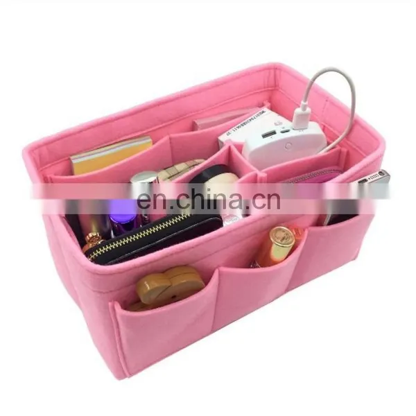 Extra Large Capacity Multi-function Felt Makeup Bag Organizer for Ladies and Travel photo-3