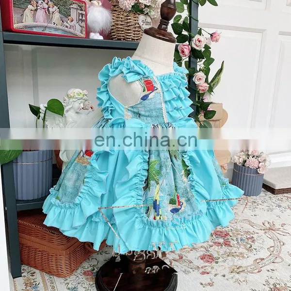 Infant Baby Dresses Spanish Girls Dress Flower Vintage Wholesale Kids Clothing Children Boutiques photo-2