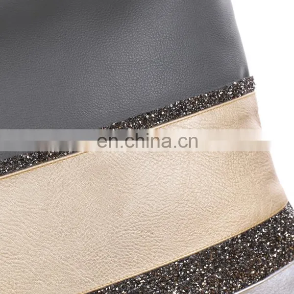 Luxury Faux Leather PU Bling Decorative Pillow Cushion photo-2