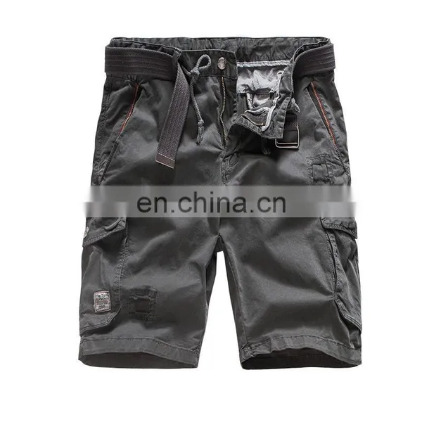 Men's Six Pockets Streetwear Cargo Short Pants With Belt photo-4