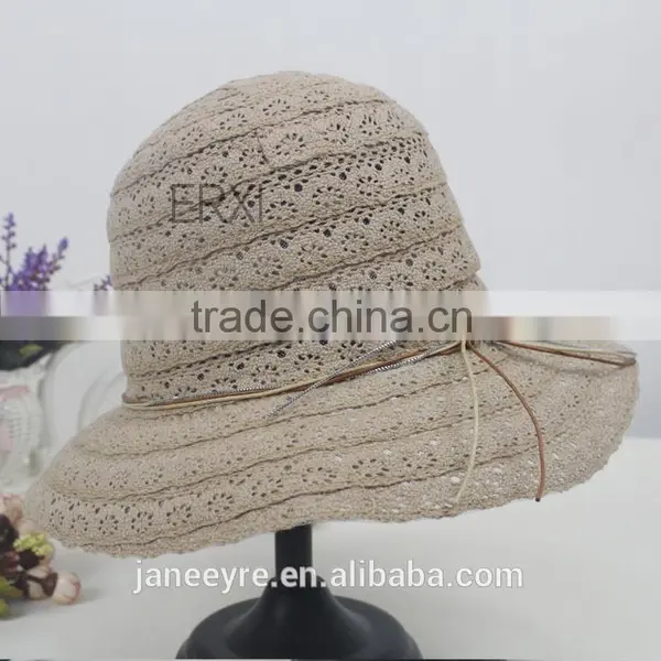 Newest Design Ladies Summer Sun Foldable Straw Hat Wholesale photo-2