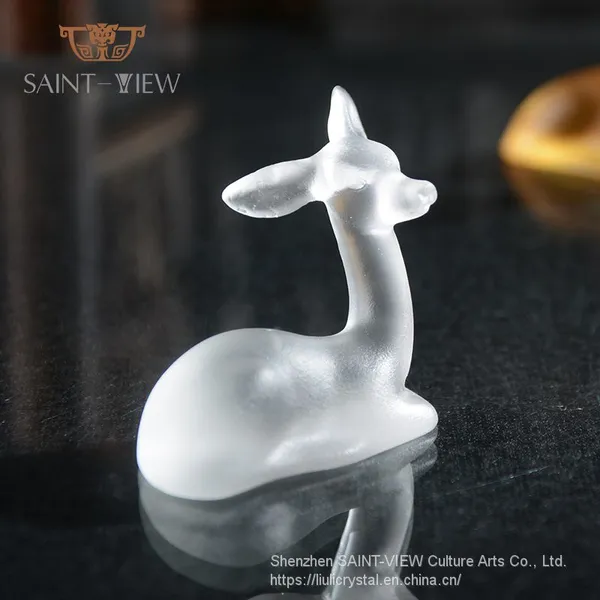 2022 New Design Crystal Decor Deer Mini Statue Sculpture Chopsticks Rack Asian Zen Life photo-2