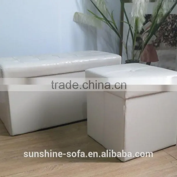 Leather Bed End Folding Stool With Drawer photo-4