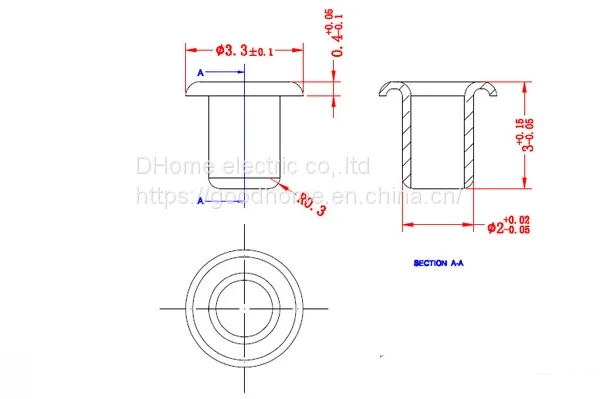 PCB PCB Laminate Filling Hole Hollow Rivet 2*3*3.3 High Temperature Tin Plated Electronic Corns Brass Hollow Socket Nail（Wechat:13510231336）