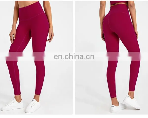 Custom Logo New Arrival 30 Colors Yoga Leggings Women Tummy Control Gym Sports Wear Yoga Tights Ladies Outfit Running Pants photo-4