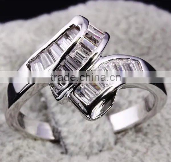 Simple Vintage Classic Costume Jewelry Hot Wedding Band Channel Setting CZ Ring photo-6