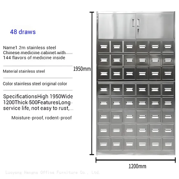 Chinese Medicine Storage Cabinet – 40 to 70 Drawers, Steel | Labeled | Ready to Dispense