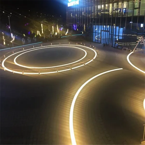 led strip in-ground lights with tempered glass surface, embedded for squares, gardens and commercial streets, model qy-qr1505