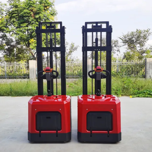 1T 1.6M Lift Stacker Machine Self Loading Portable Forklift Electric Stacker photo-2