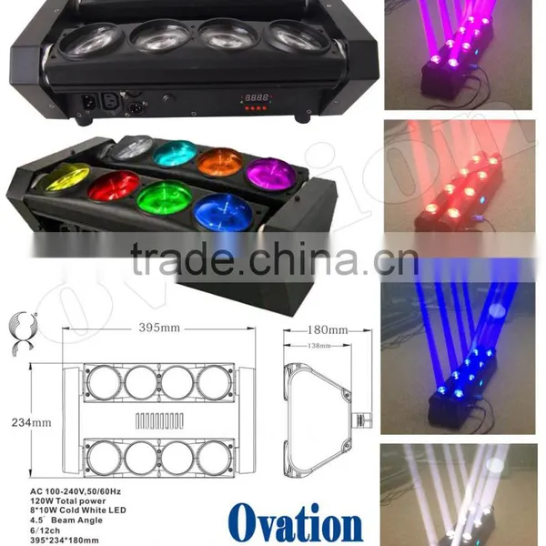 NEW ARRIVAL!Spider Effect 8pcs 10w Rgbw 4-in-1 Led Moving Head Bar Beam photo-2