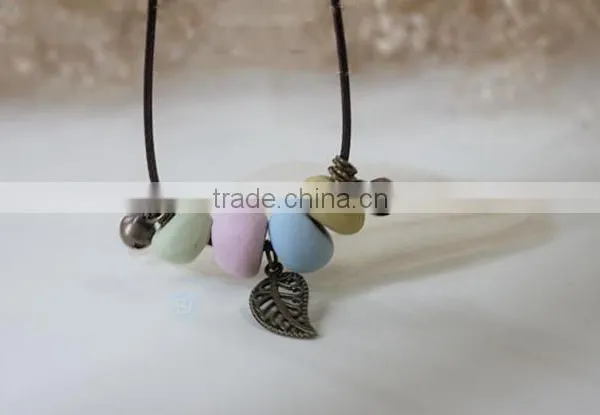 Fashion Natural Stone Necklace Multi Color Beads Pendant Necklace Teenagers Necklace photo-3