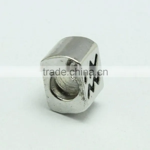 Antique Square Shape Silver Metal Beads, Hot Jewelry Bracelets Accessories photo-2