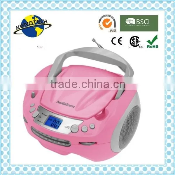 Hot Sale Stylish Sliver and Blue Avant-grade Portable CD Boombox USB Boombox Radio Boombox Handheld Boombox photo-3