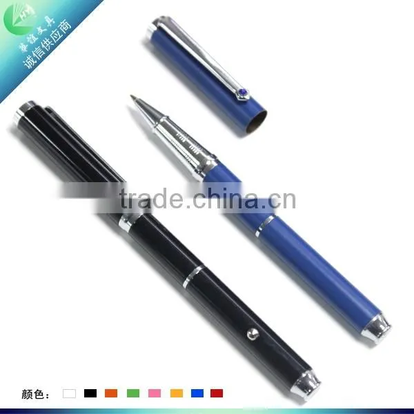 Black/Blue Metal Pen With LED Light Multi- Functions Roller Pen photo-2