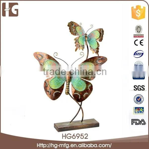 High quality green colors iron metal butterfly wall hanger