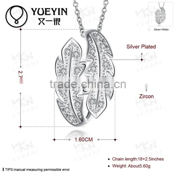 High Quality Designs Couple Pendant Wholesale Silver Plated Zircon Couple Necklace photo-5