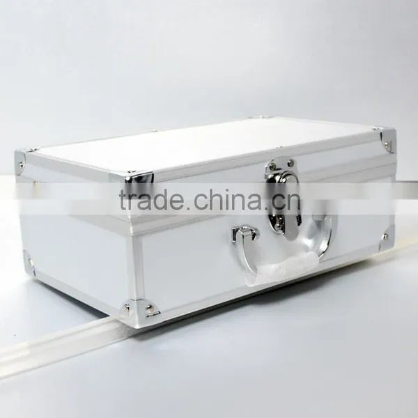 AN55 ANPHY Plain Color Aluminum Jewelry Box Cosmetic Suitcase Journey Case Metal Accessory Handle and Lock 29*18*11cm 1kg Silver photo-3