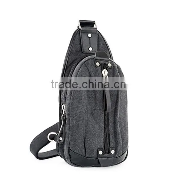 Leisure Style Canvas Leather Material Men Chest Bag photo-3