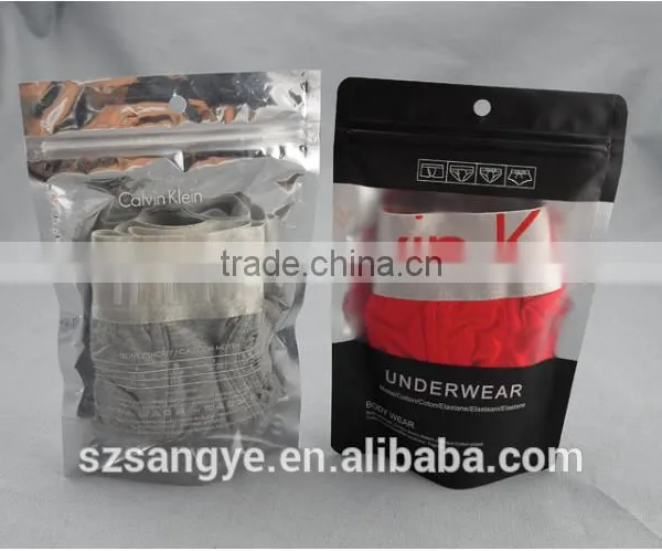 Custom Plastic Underwear Packaging Bag With Ziplock
