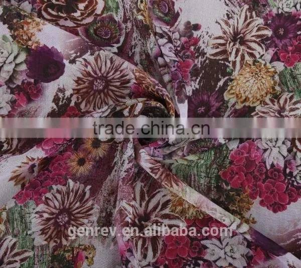 Polyester Chiffon Fabric Different Types Flower Designs of Fabric Printed Fabrics photo-3