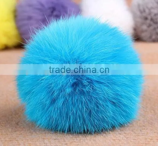 Hot Selling Wholesale Colorful POM Poms Real Rabbit Fur Ball photo-3