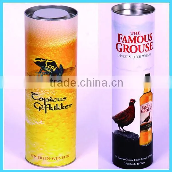 Custom Size and Printing Round Paper Wine Tube Packing