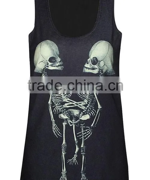Drop Shipping Black Plain Modern Girls Yoga Gym Tank Tops photo-3