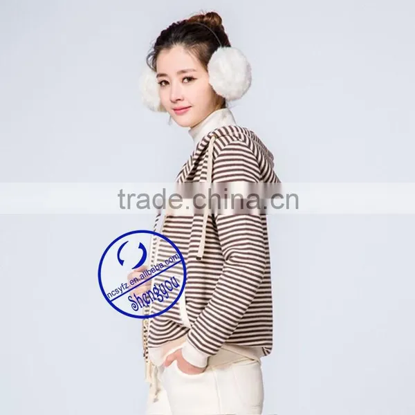 Custom Women's Yarn Dyed Zipper-up Hoodies Sweatshirts Manufactures in China photo-5