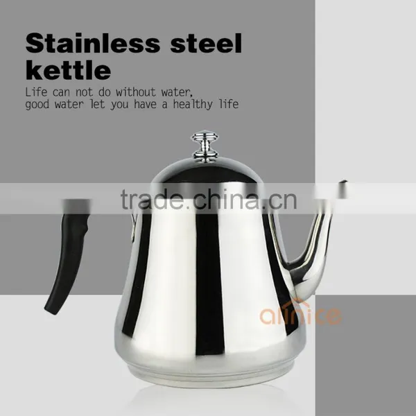 2L Polished Finish Comfortable Pouring Stainless Steel Water Kettle With Filter Screen and Riveted PP Handle