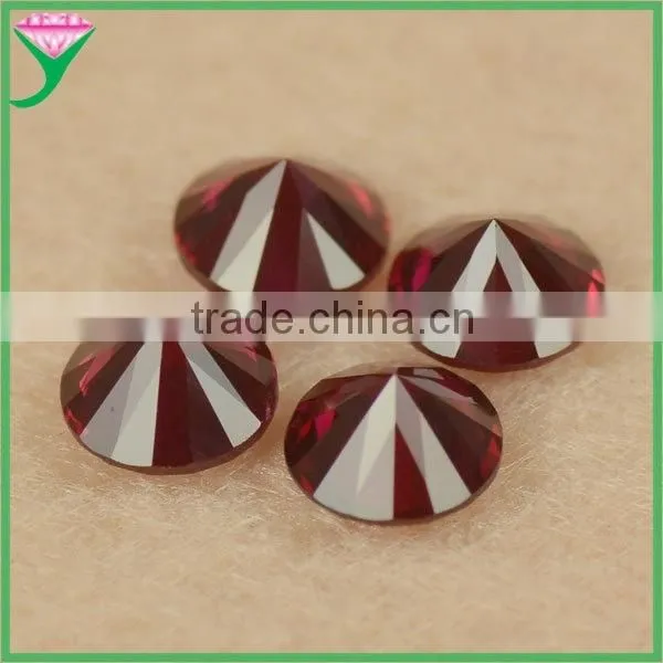 Aaa Quality 8# Polished Round Cut Synthetic Red Ruby Gemstone photo-2