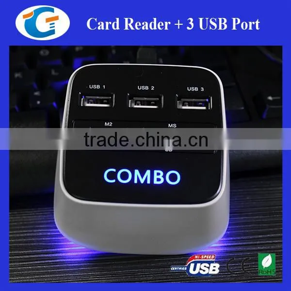 Hot Sale USB 2.0 Cube Hub Combo Card Reader photo-5