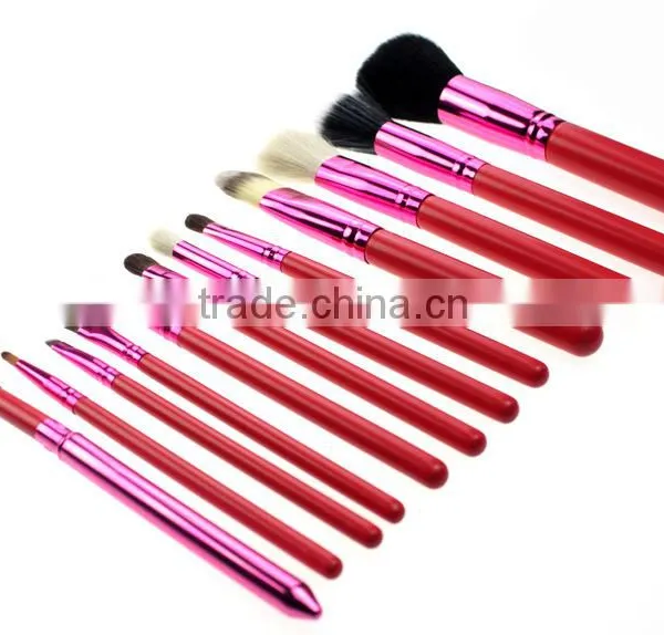 Pink Cosmetic Makeup Brushes Set Make up Tool With Leather Cup Holder photo-3