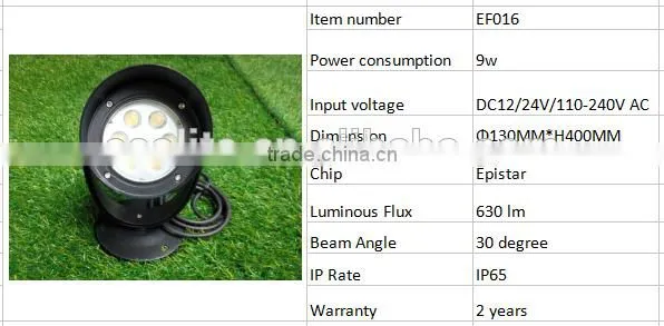 2016 Landscaping Light 24v IP65 Black 9W Outdoor Mini Garden Light photo-2